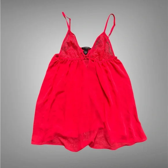 Victorias Secret red lace/ sheer babydoll - Picture 1 of 7